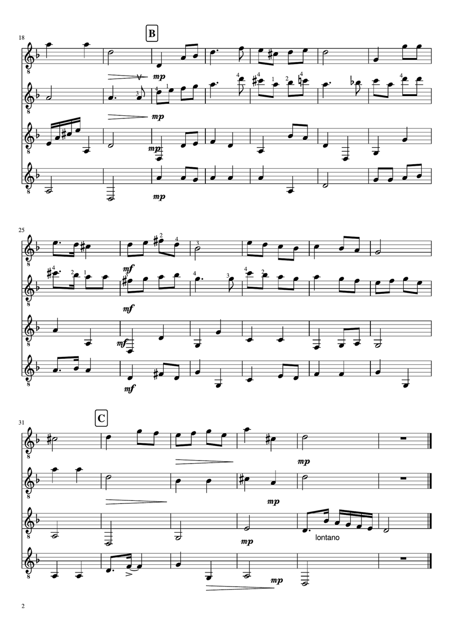 El cant dels ocells - guitar ensemble Large Ensemble scores gallery preview page 2