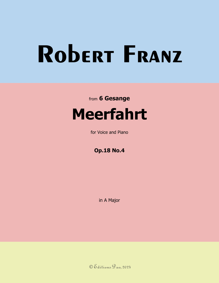 Meerfahrt, by Robert Franz, in A Major Voice scores gallery preview page 1