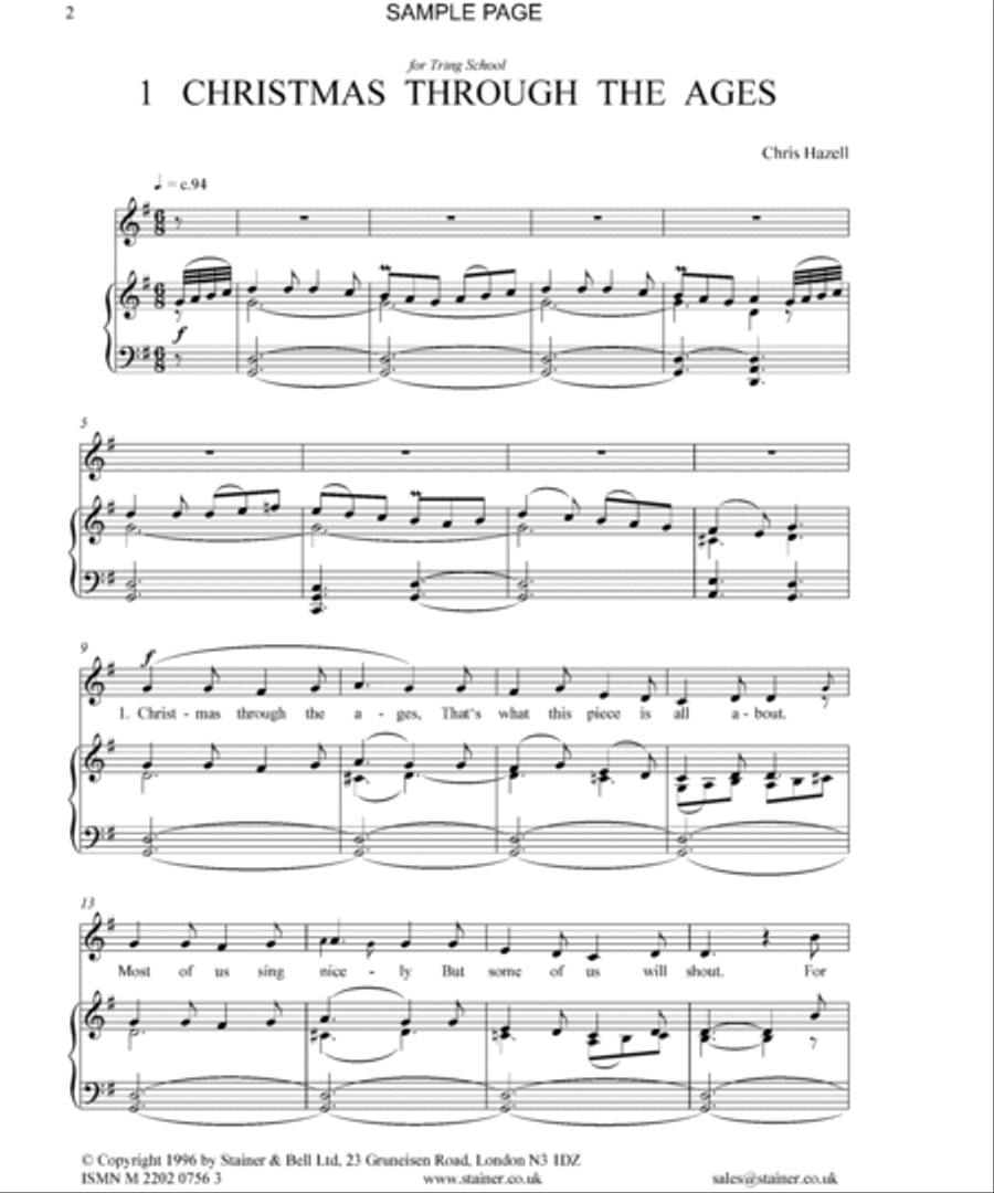 Christmas Through the Ages Unison Choir scores gallery preview page 2