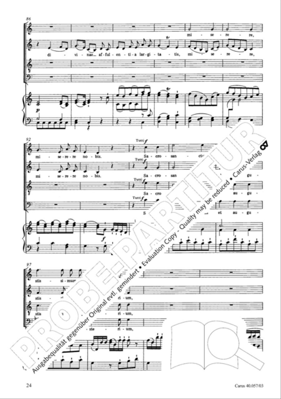 Litaniae de venerabili altaris Sacramento in Es 4-Part scores gallery preview page 25