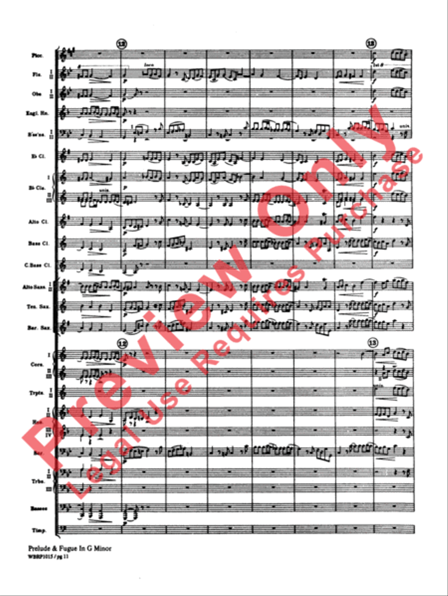 Prelude and Fugue in G Minor Concert Band scores gallery preview page 14