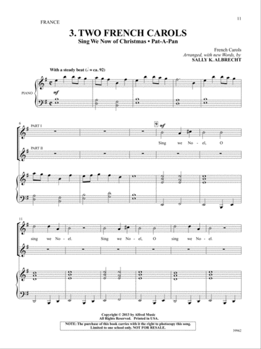 A World of Christmas -- Holiday Songs, Carols, and Customs from 15 Countries Unison Choir scores gallery preview page 5