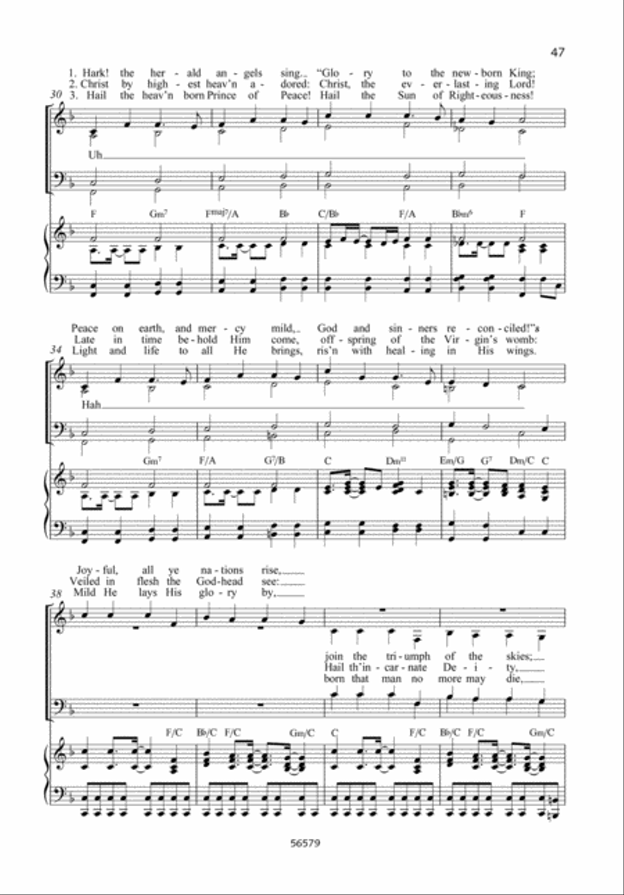 Hark! The Herald Angels Sing 4-Part scores gallery preview page 2