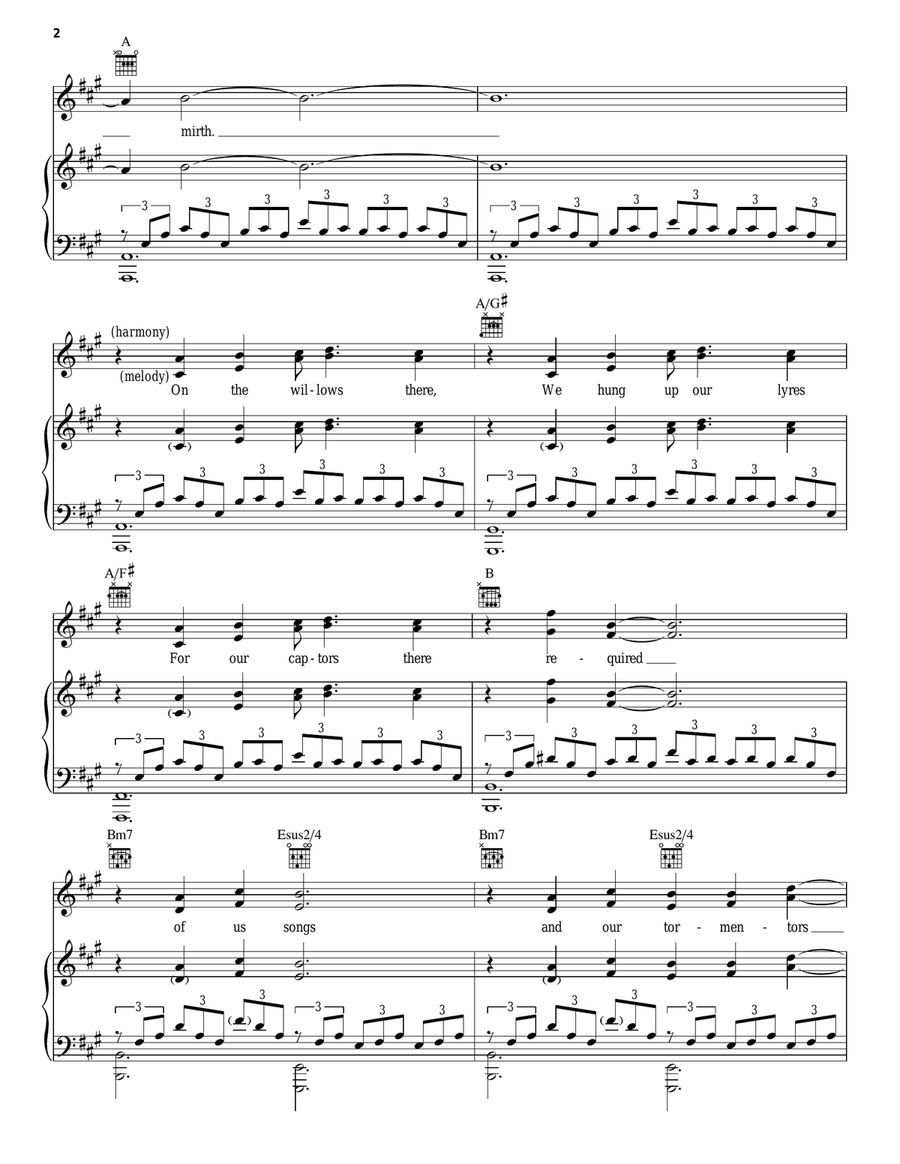 On The Willows On The Willows Piano, Vocal, Guitar scores gallery preview page 2