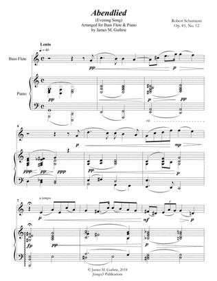 Schumann: Abendlied for Bass Flute & Piano