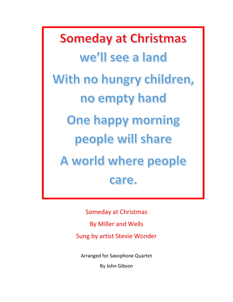 Someday At Christmas Saxophone Quartet scores gallery preview page 1