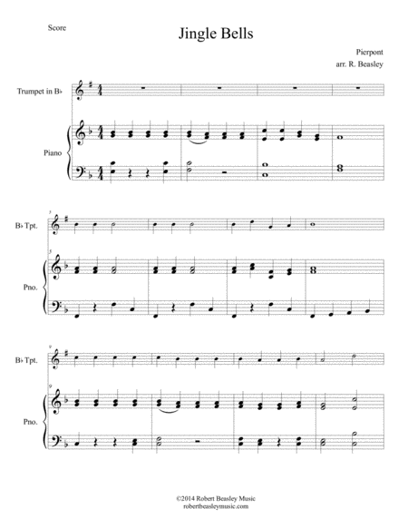 Jingle Bells (easy trumpet or clarinet w/ piano accomp) image number null