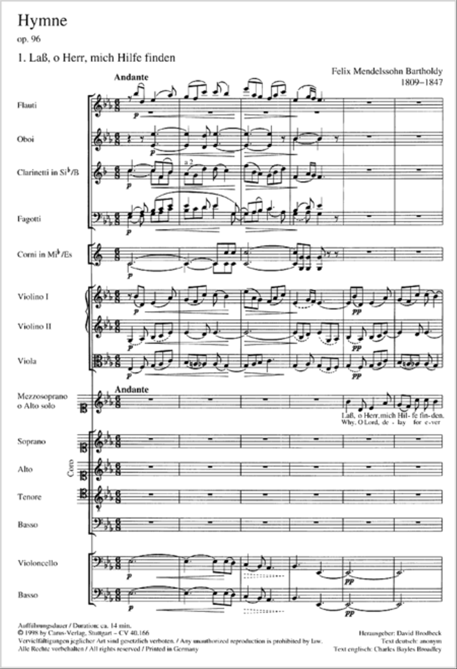 Mendelssohn: Hymn - Three sacred songs - fugue