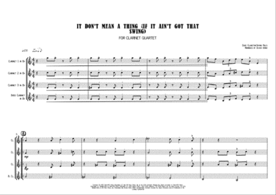 It Don't Mean A Thing (If It Ain't Got That Swing) Woodwind Quartet scores gallery preview page 2
