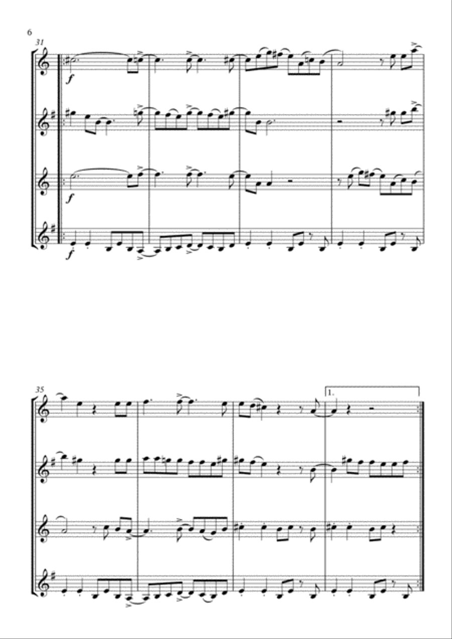 Can You Feel It Saxophone Quartet scores gallery preview page 6