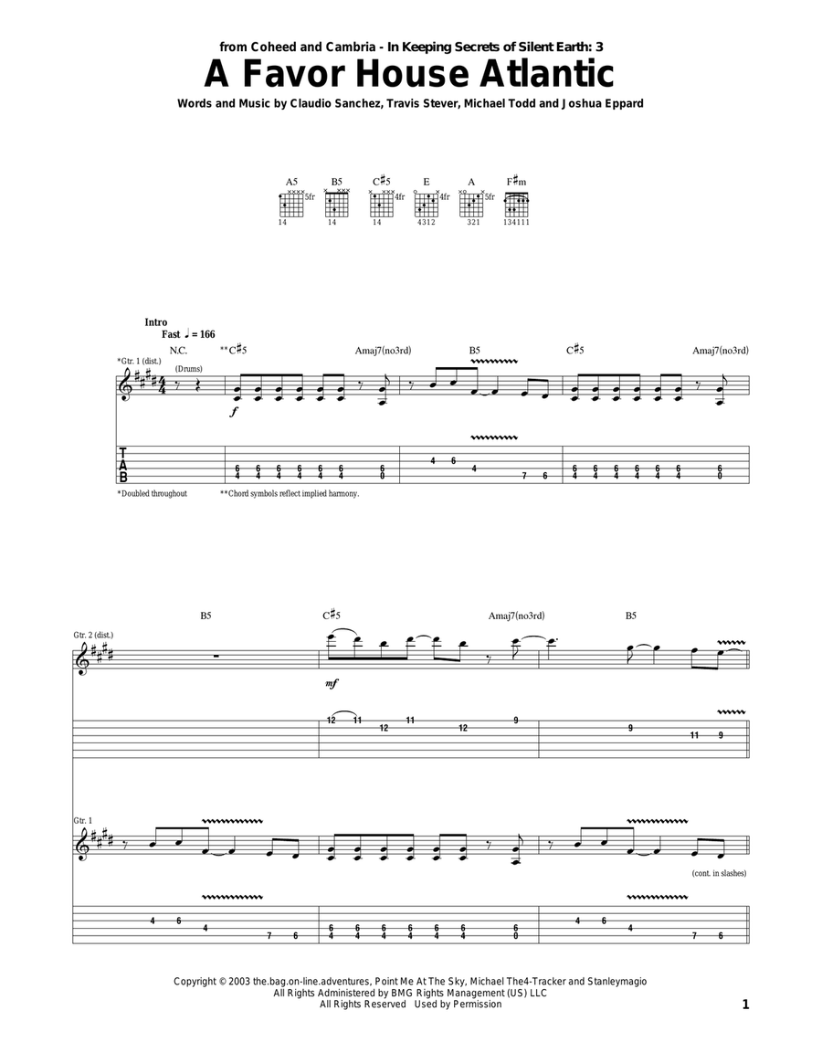 A Favor House Atlantic Acoustic Guitar scores gallery preview page 1