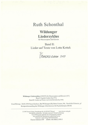 Book cover for Wildunger Liederzyklus Band II