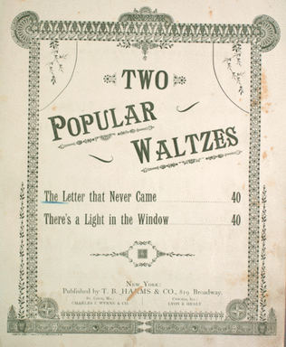 Book cover for Two Popular Waltzes. The Letter That Never Came