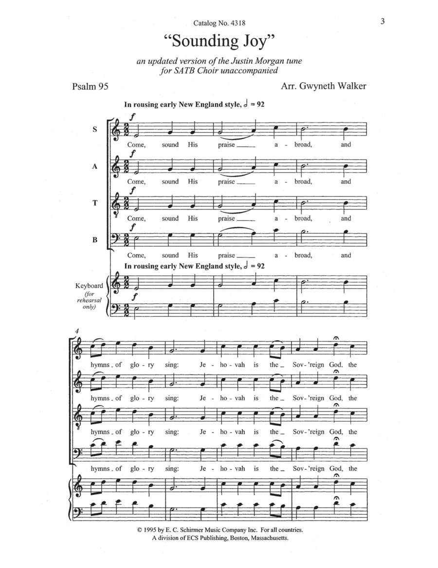 Sounding Joy 4-Part scores gallery preview page 1