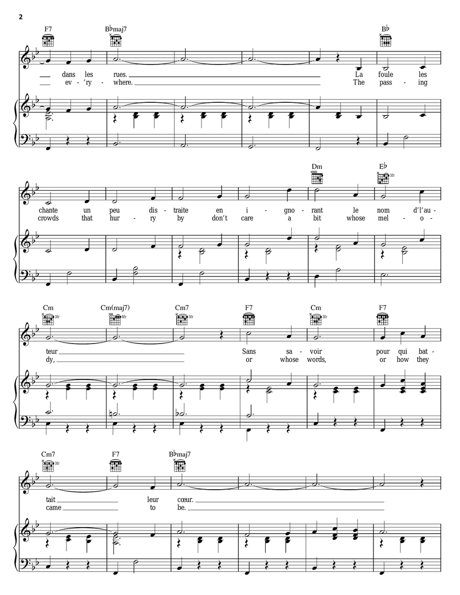 L'ame Des Poetes (Poet's Dream) Piano, Vocal, Guitar scores gallery preview page 2