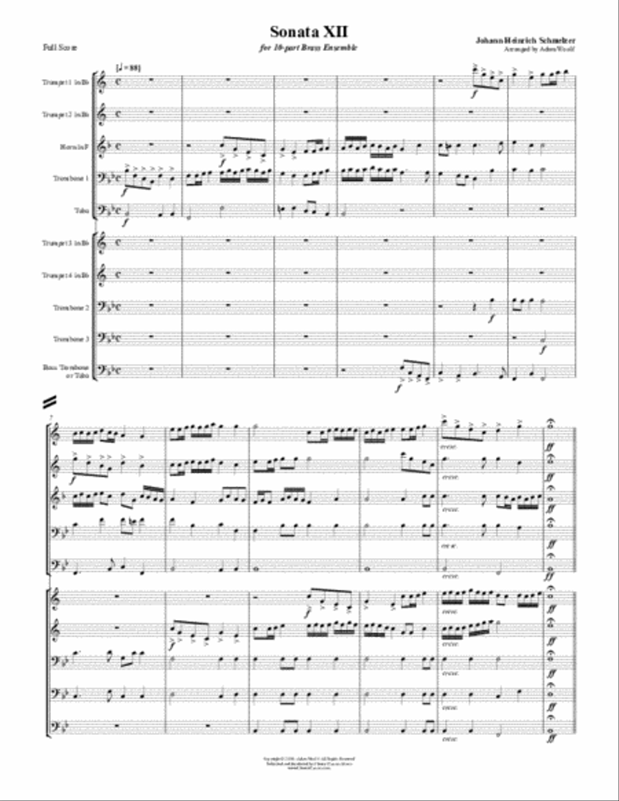 Sonata XII for 10-part Brass Ensemble Score scores gallery preview page 2