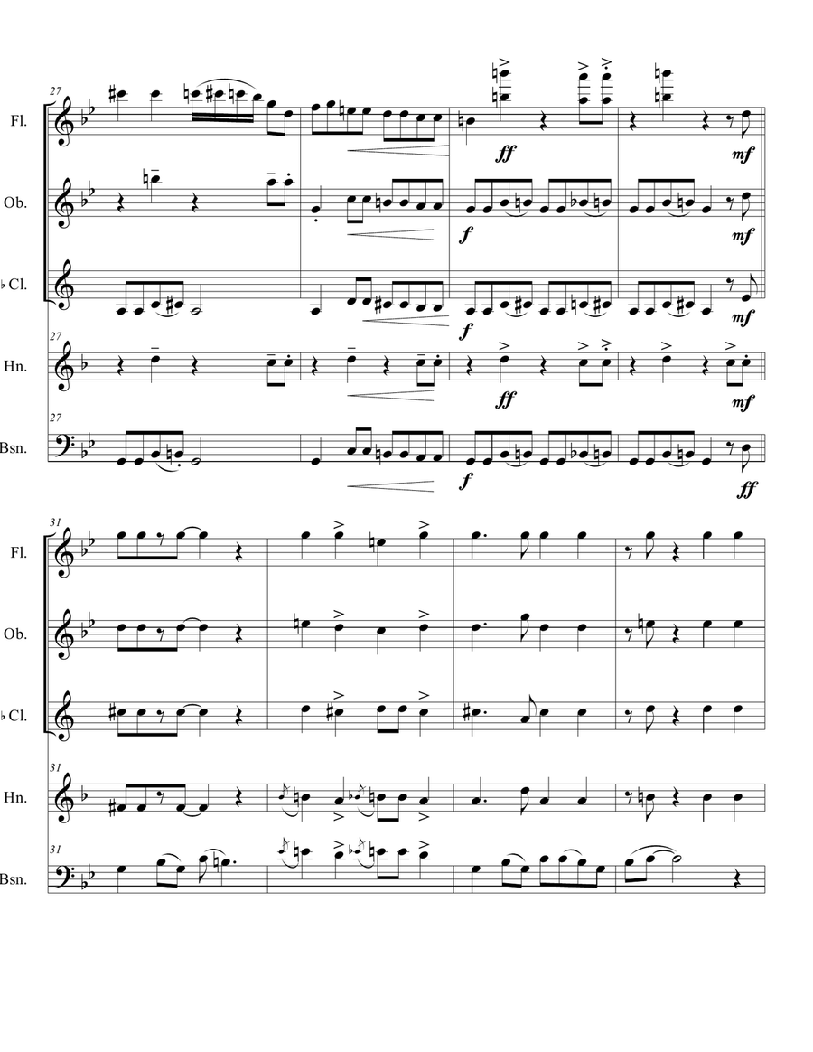 Baby Elephant Walk Woodwind Quintet scores gallery preview page 5