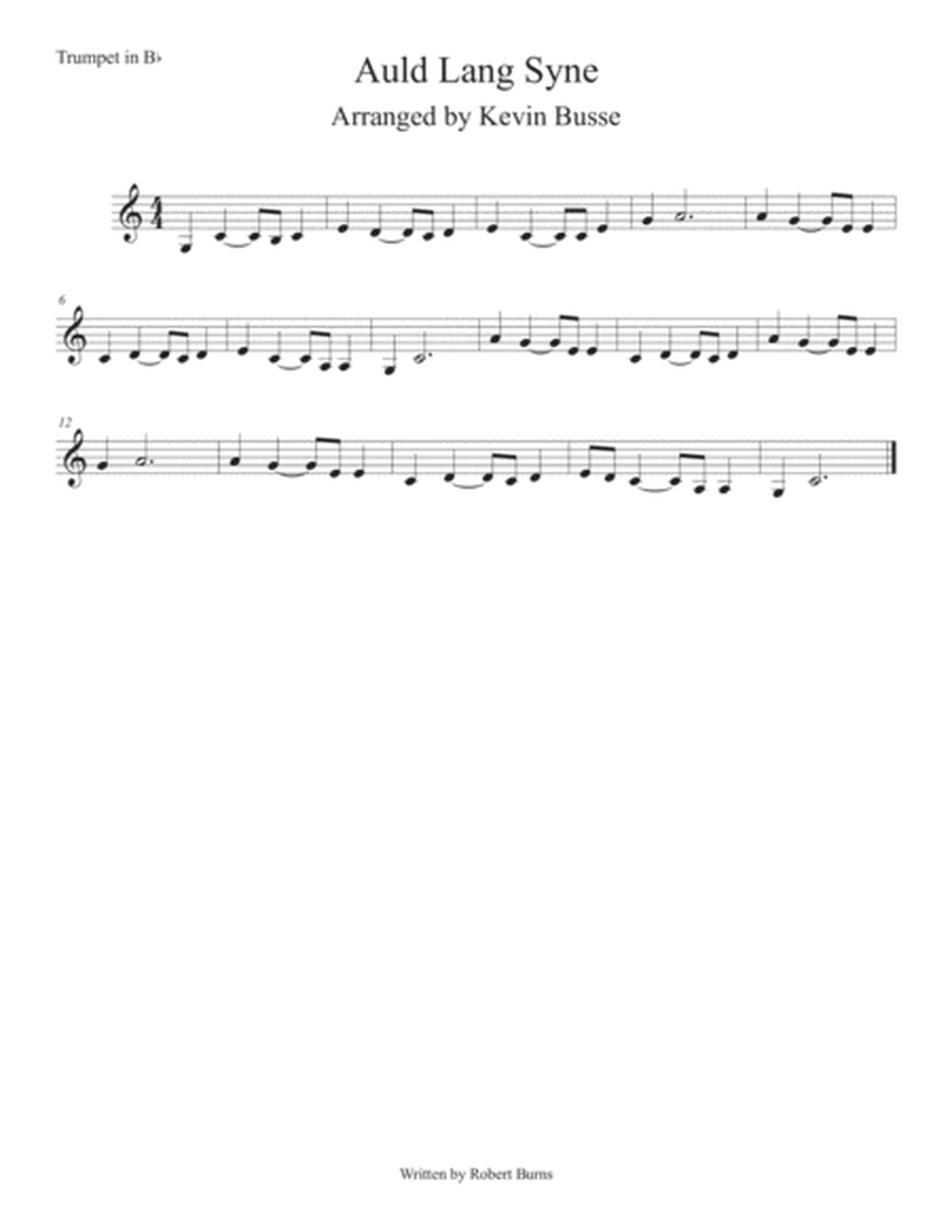 Auld Lang Syne (Easy key of C) Trumpet image number null
