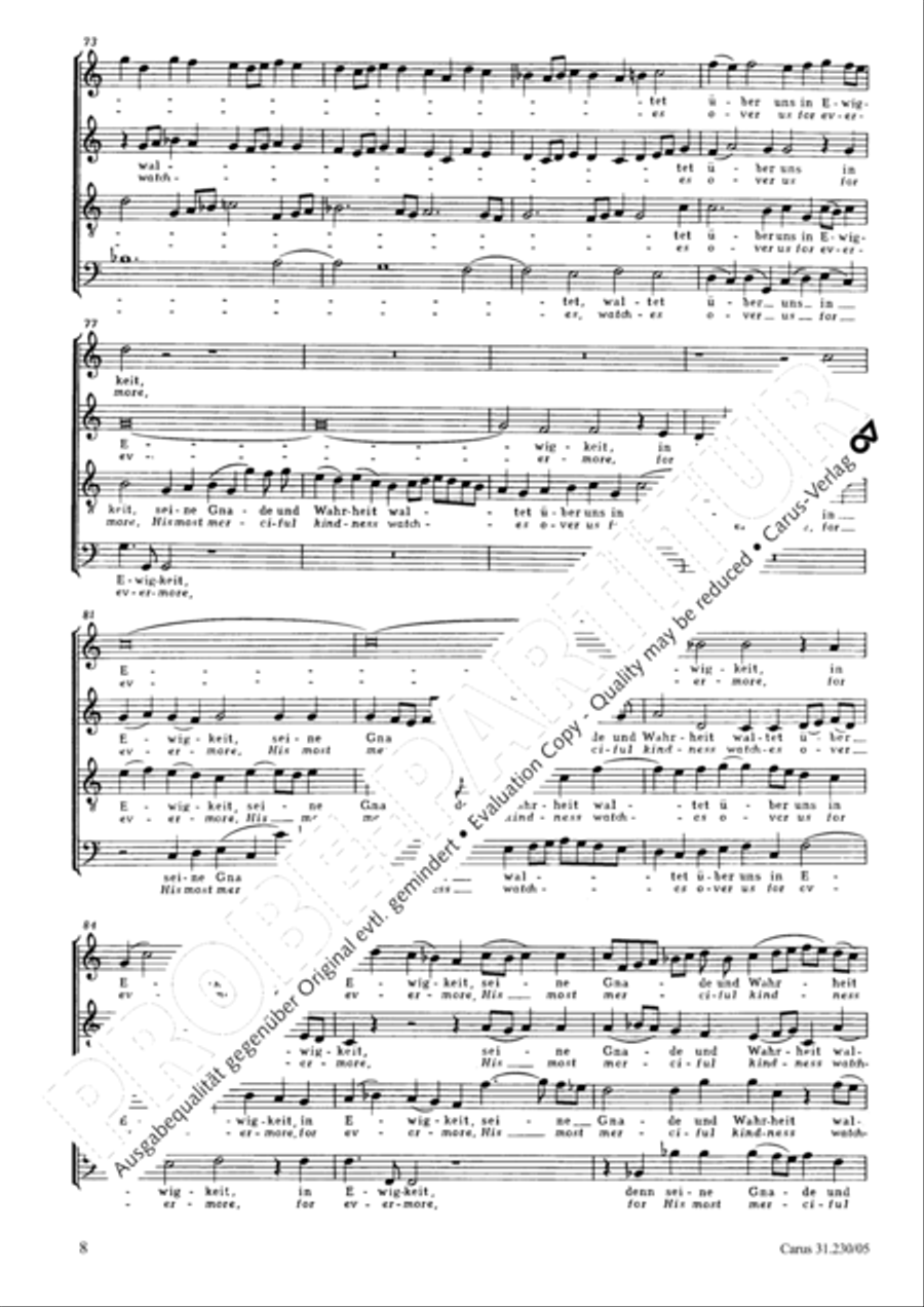 Praise ye the Lord, all ye nations (Lobet den Herrn, alle Heiden) 4-Part scores gallery preview page 9