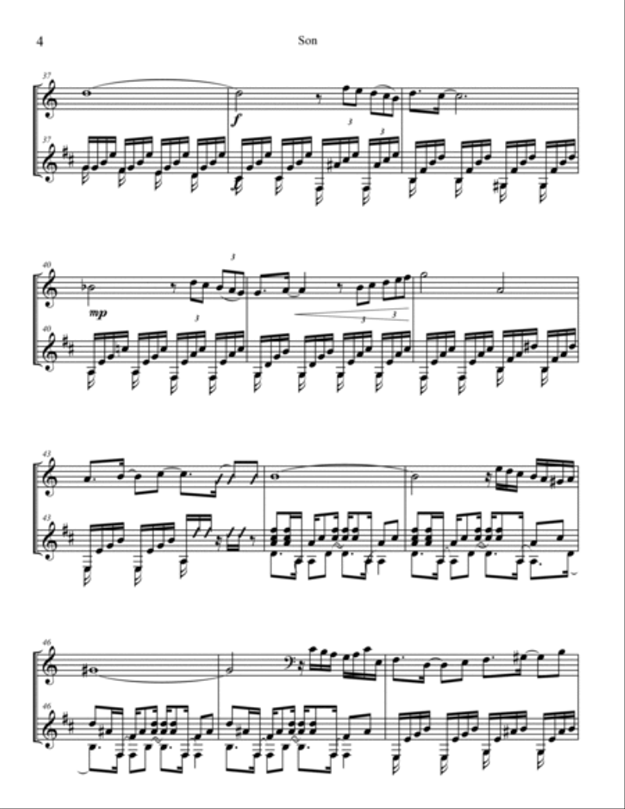 Preludio y Son para Dos (contrabajo y guitarra String Duet scores gallery preview page 6
