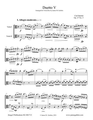 Stamitz: Duet Op. 27 No. 5 for Viola Duo