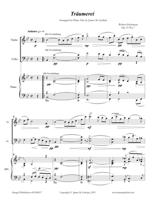 Schumann: Träumerei Op. 15 No. 7 for Piano Trio