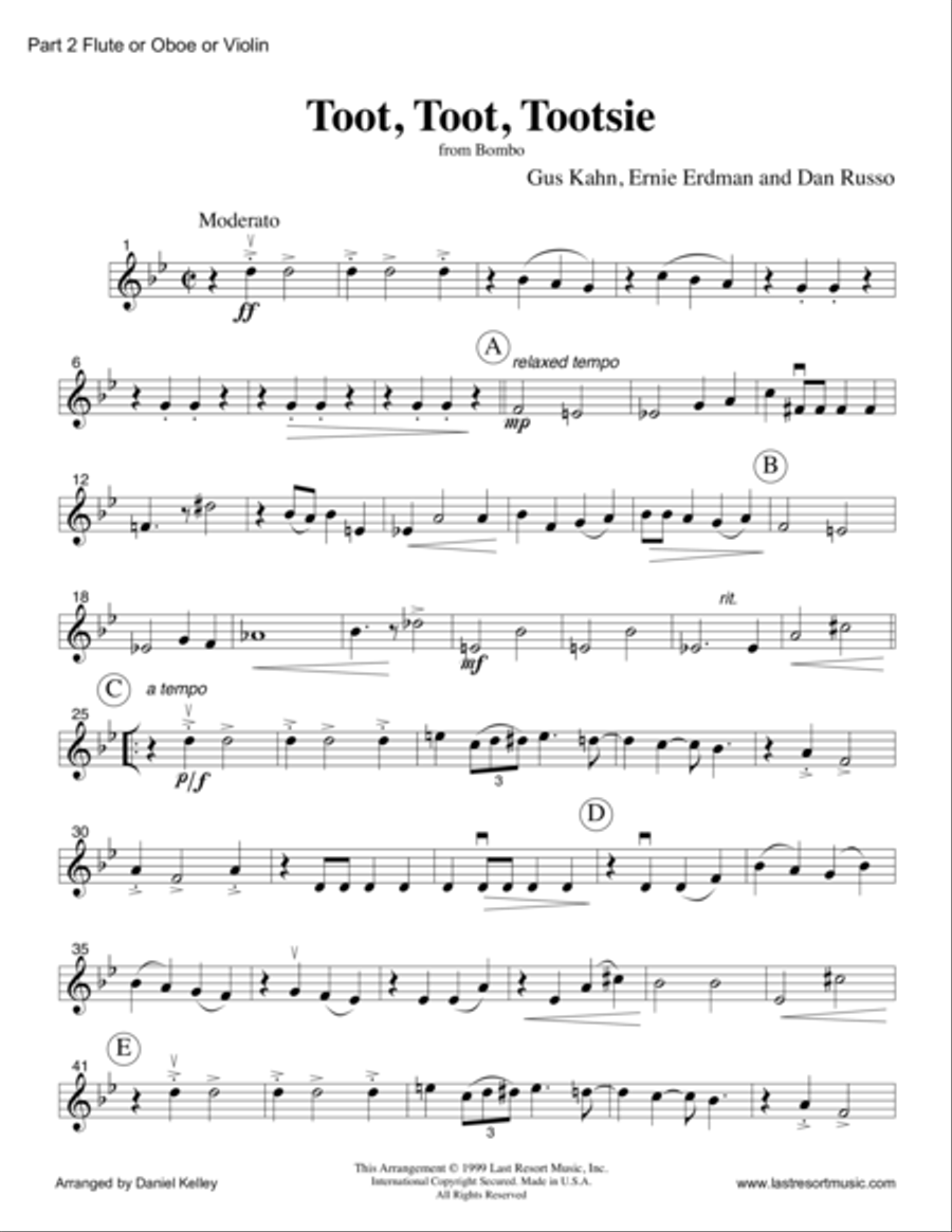 Toot, Toot, Toostie for String, Woodwind, or Piano Trio Small Ensemble scores gallery preview page 6
