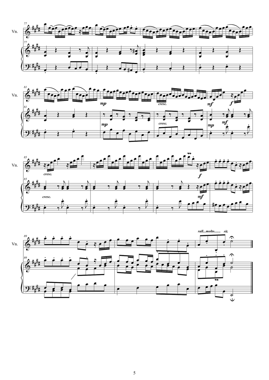 Vivaldi - Violin Concerto No.12 in E major RV 265 Op.3 for Violin and Piano Violin Solo scores gallery preview page 5