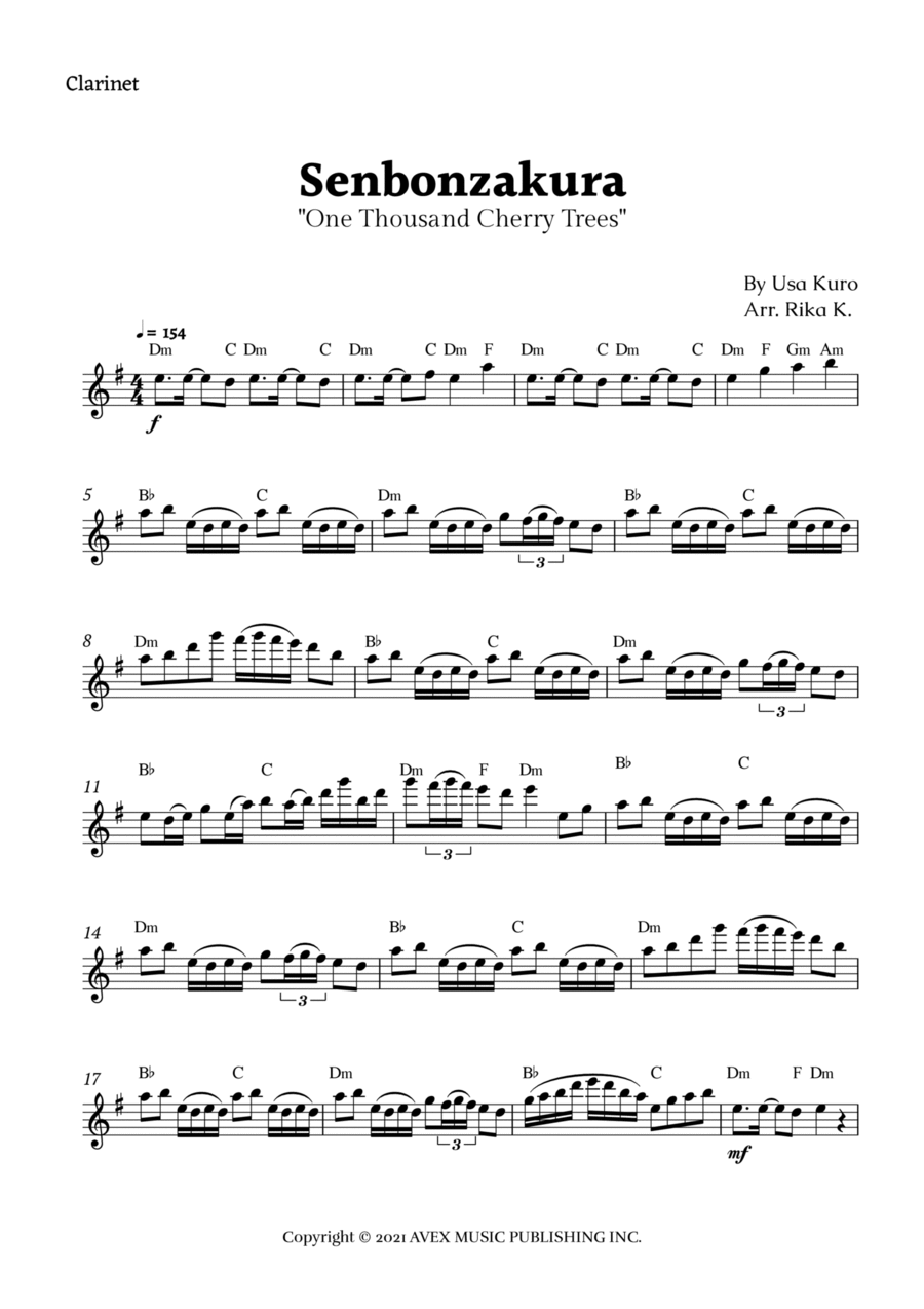 Senbonzakura Clarinet Solo scores gallery preview page 1