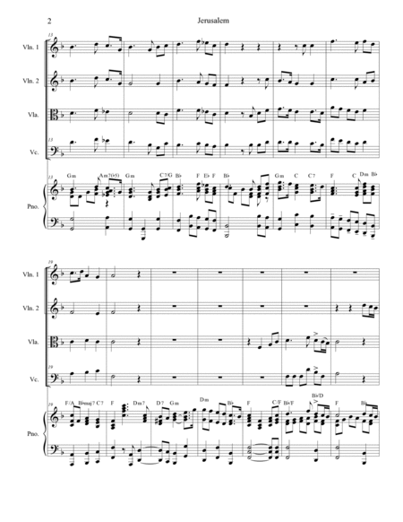 Jerusalem (String Quartet and Piano) image number null