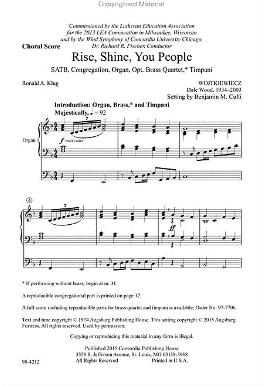 Rise, Shine, You People (Culli) 4-Part scores gallery preview page 2
