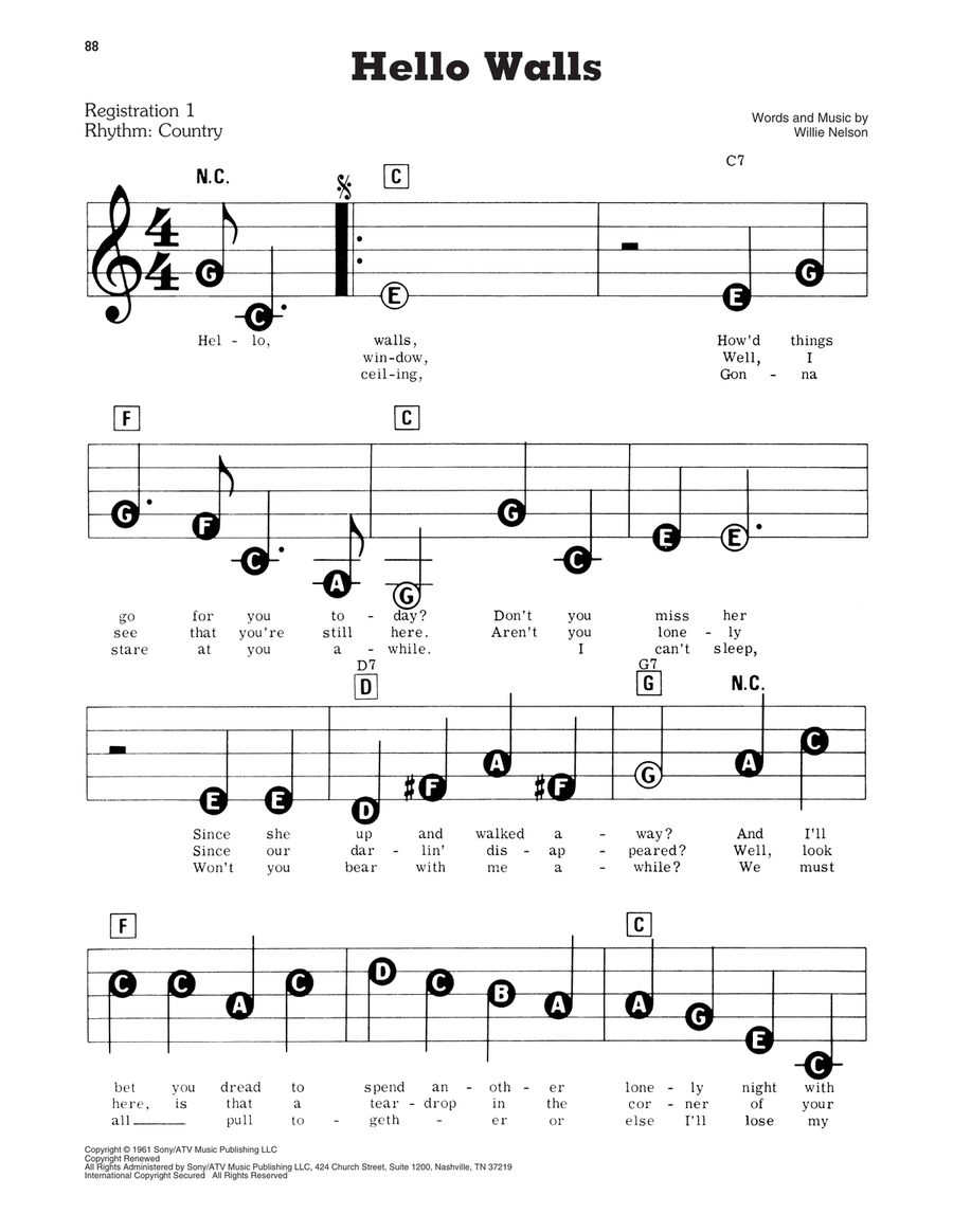 Hello Walls Electronic Keyboard scores gallery preview page 1