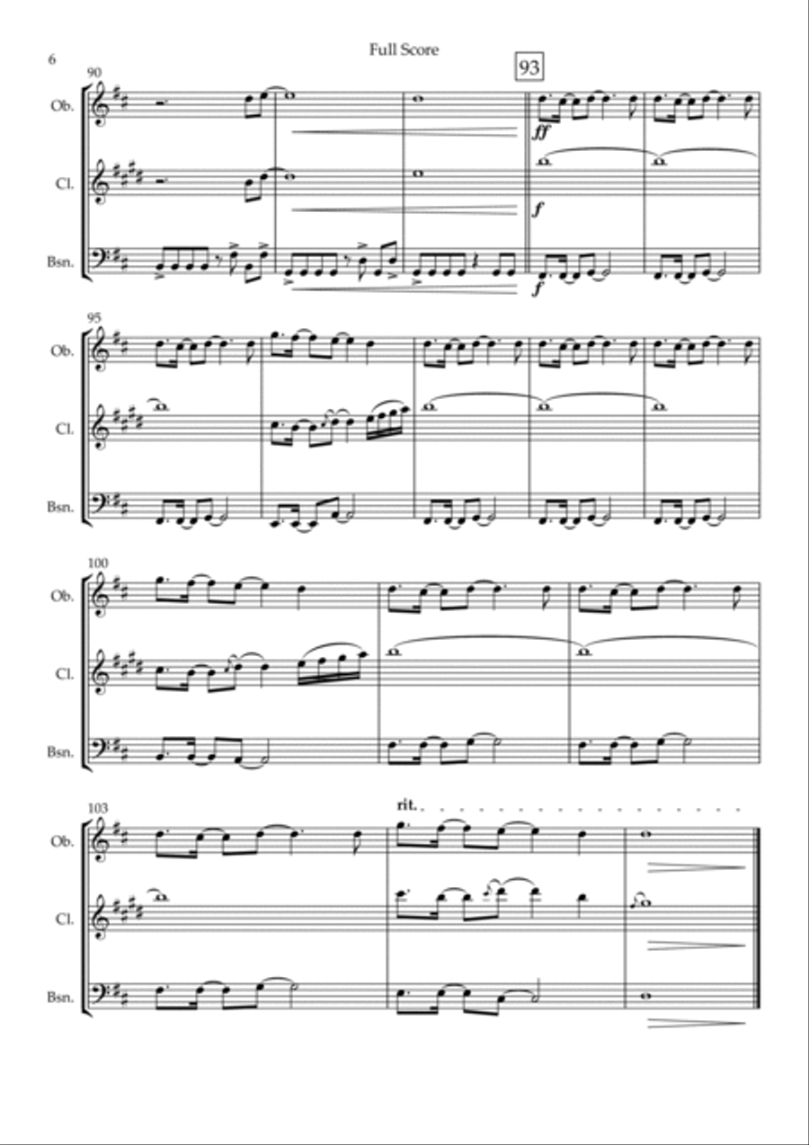 Without You Woodwind Trio scores gallery preview page 6