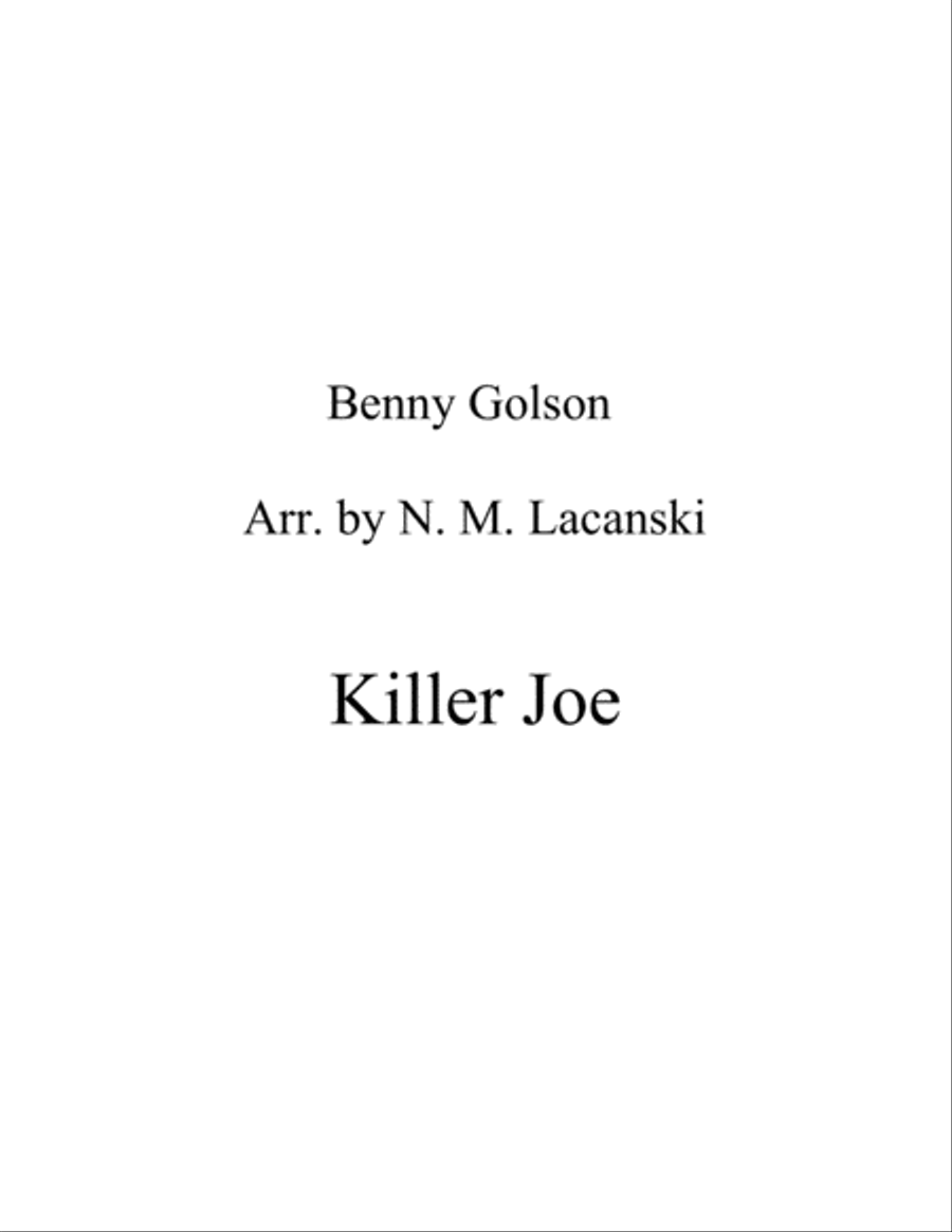 Cool Joe, Mean Joe (killer Joe) Violin Solo scores gallery preview page 1