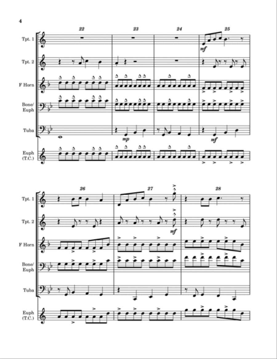 Major Tom (coming Home) Brass Ensemble scores gallery preview page 4