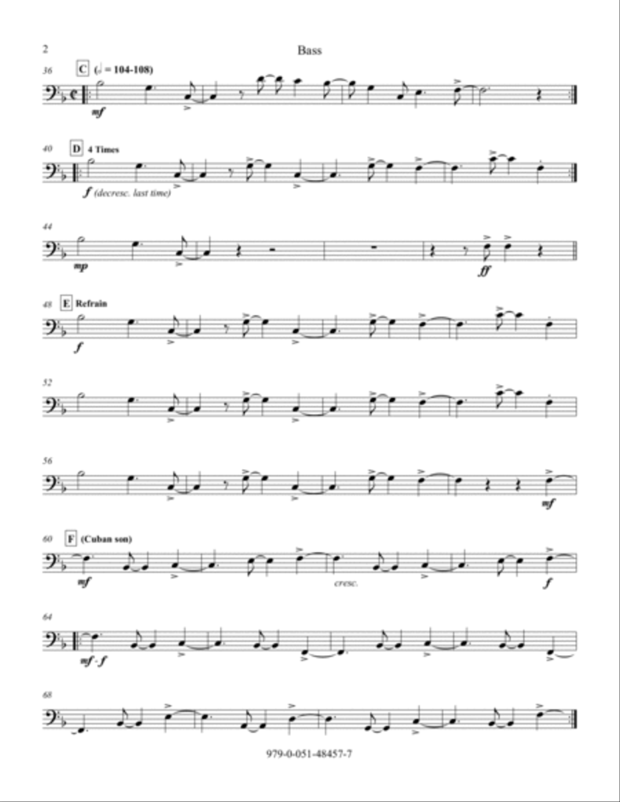Alma Caribe (Caribbean Soul) - Electric Bass Choir scores gallery preview page 2