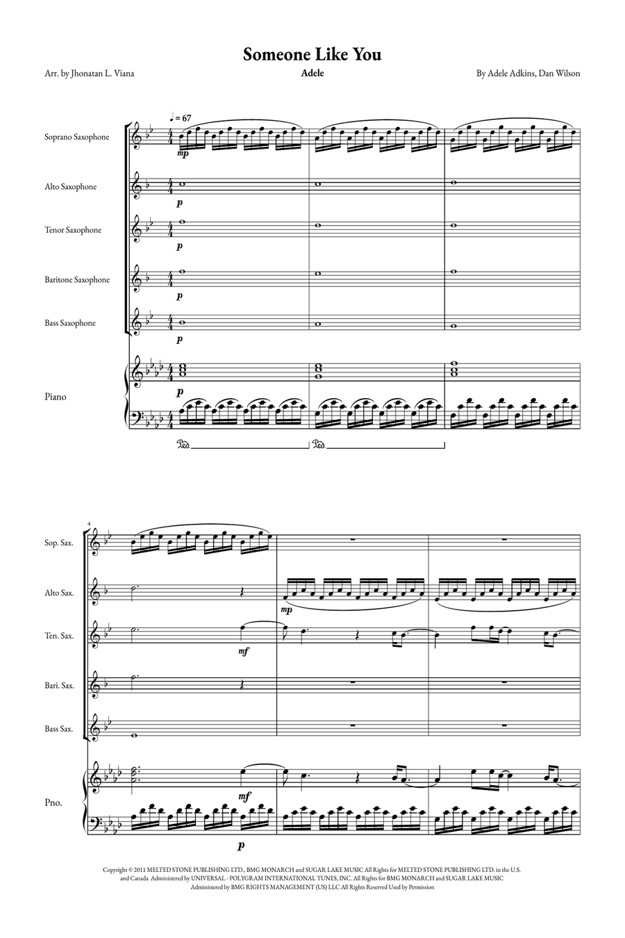 Someone Like You Small Ensemble scores gallery preview page 1
