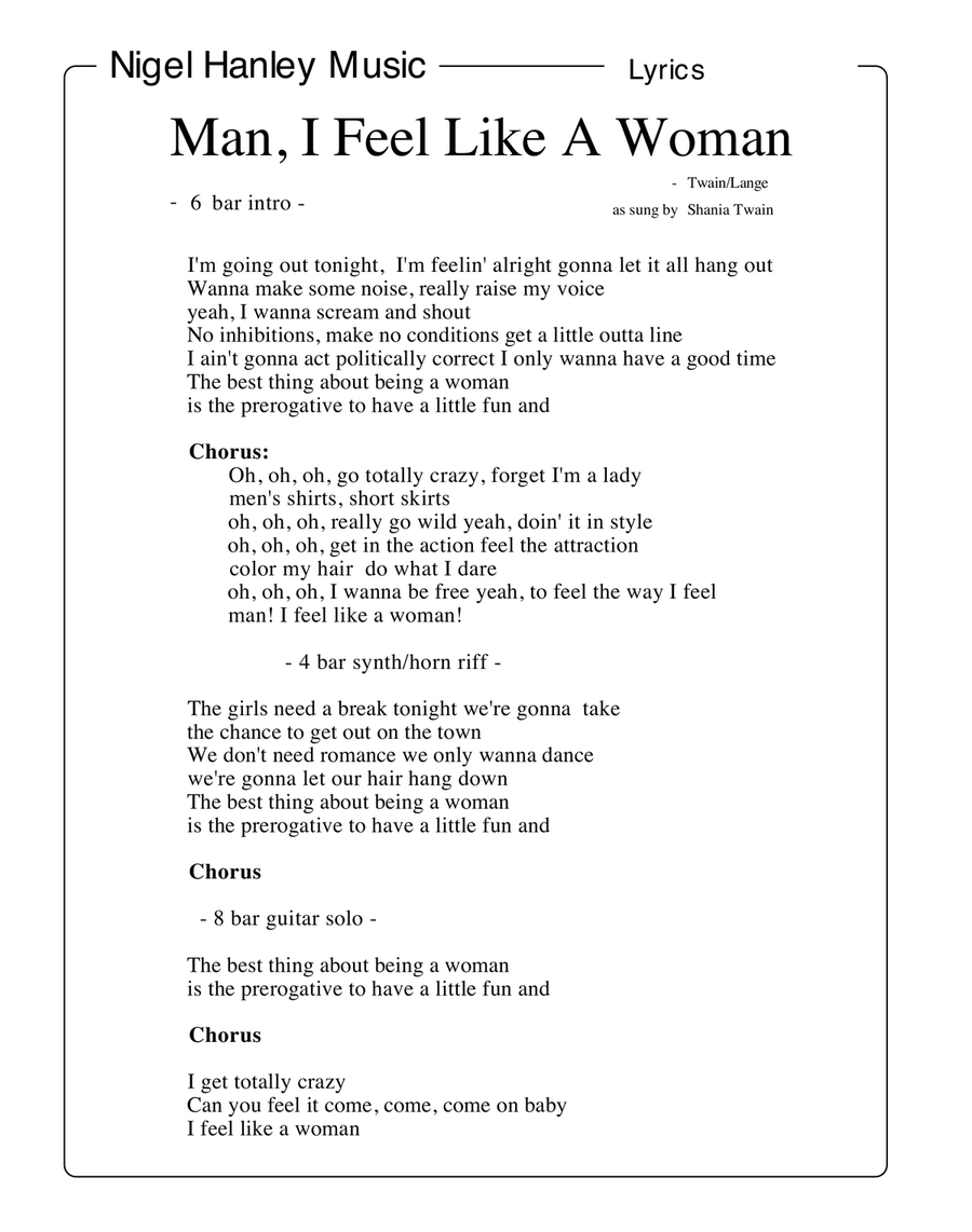 Man! I Feel Like A Woman! Jazz Ensemble scores gallery preview page 2