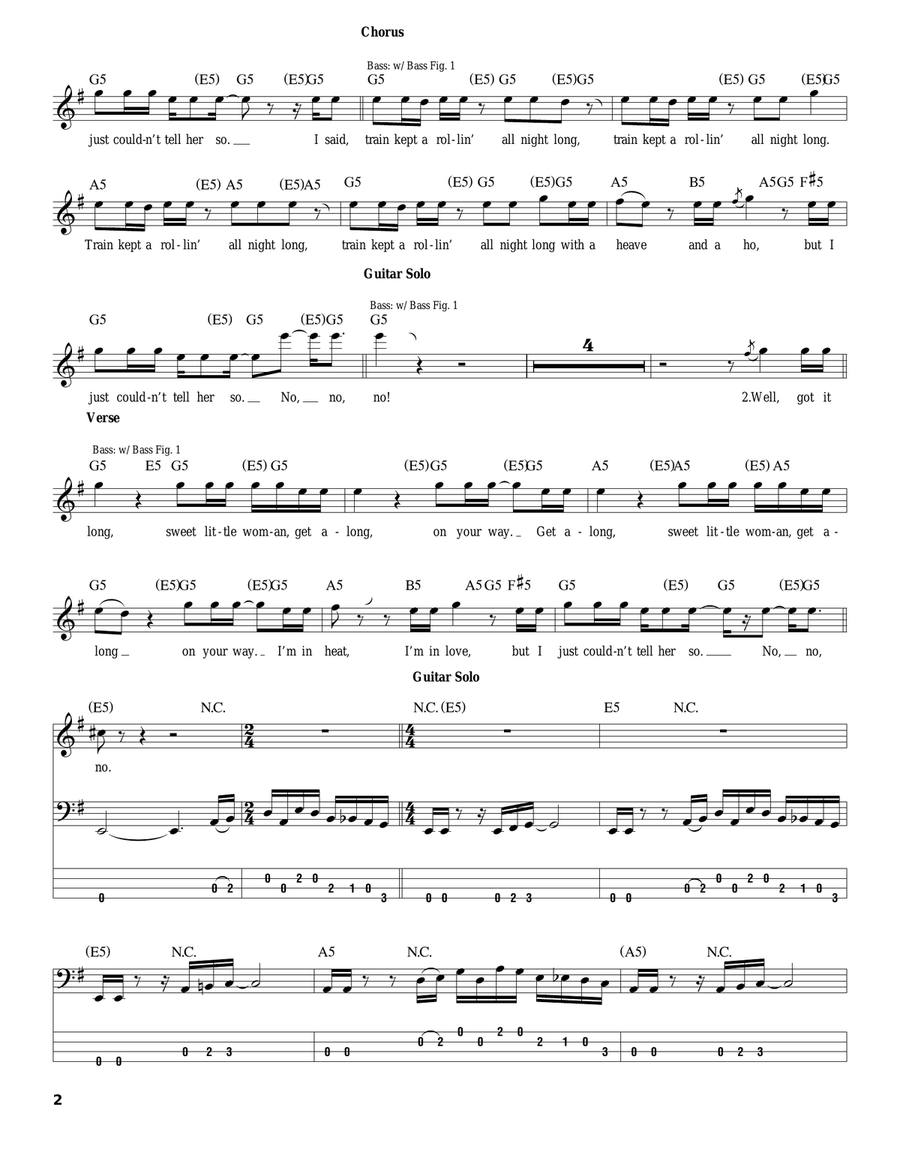 Train Kept A-Rollin' Acoustic Guitar scores gallery preview page 2