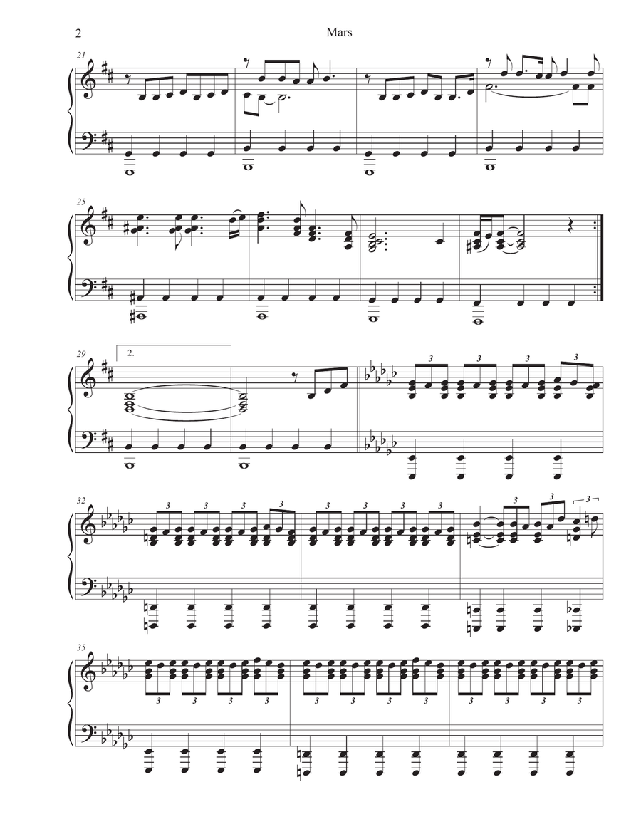 Mars (Piano solo) Piano Method scores gallery preview page 2