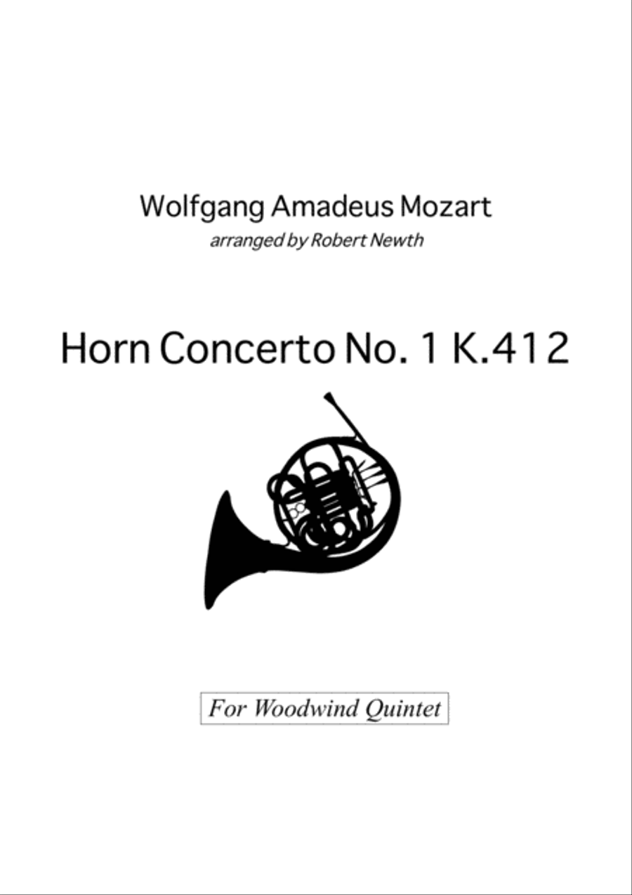 Mozart Horn Concerto No. 1 in D K412 (for Wind Quintet) Woodwind Quintet scores gallery preview page 1