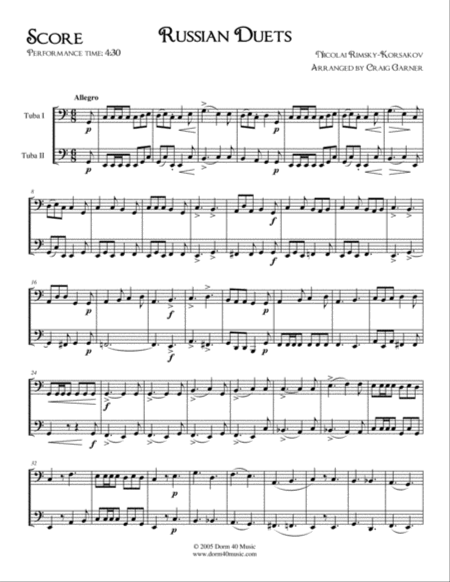 Russian Duets (for low brass) Brass Duet scores gallery preview page 2