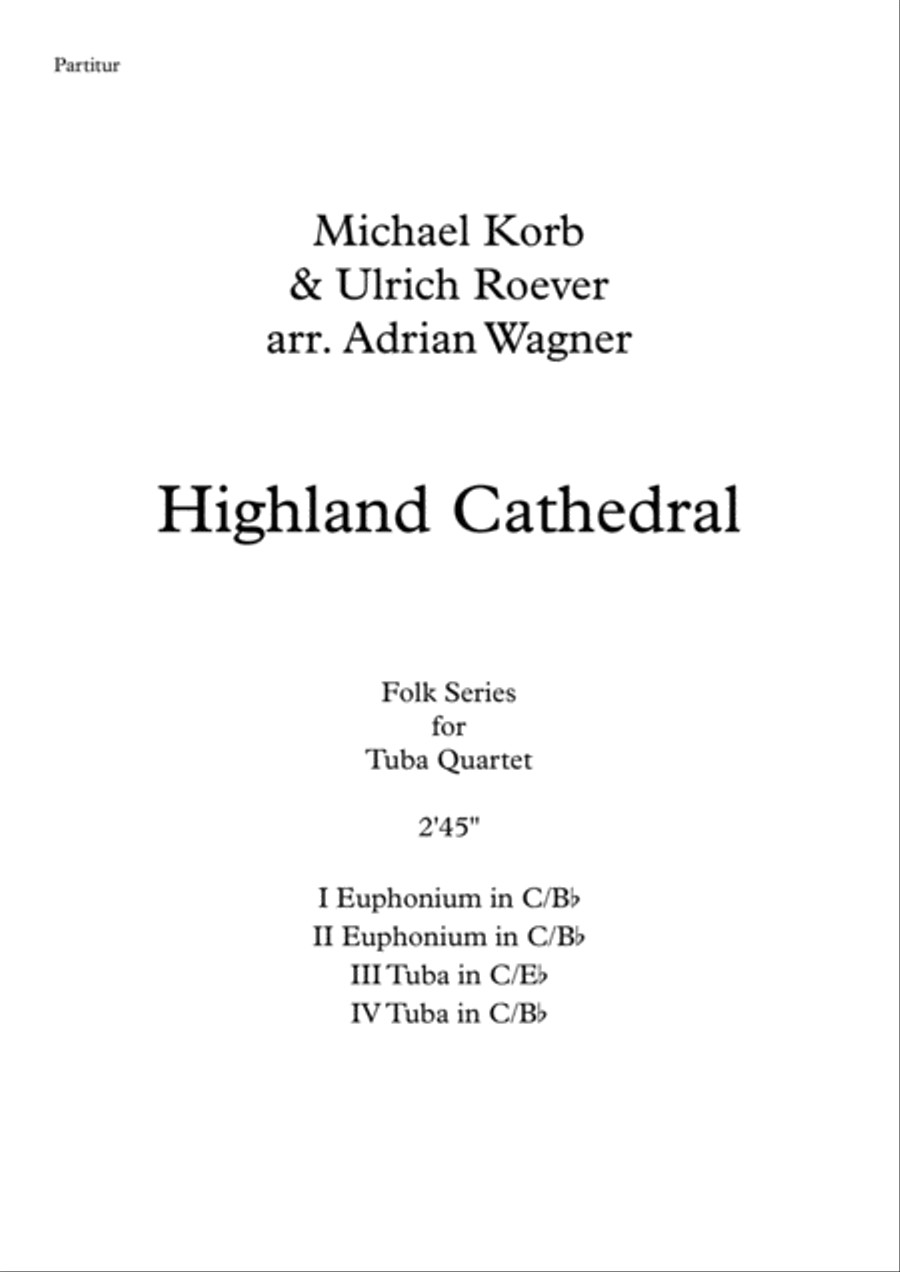 Highland Cathedral Highland Cathedral Brass Quartet scores gallery preview page 2