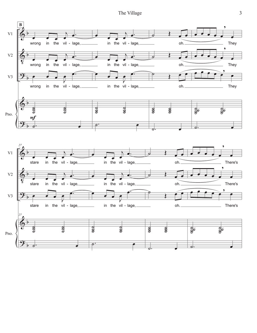 The Village 3-Part scores gallery preview page 3