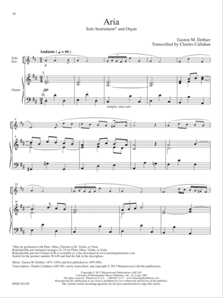 Aria Organ scores gallery preview page 1