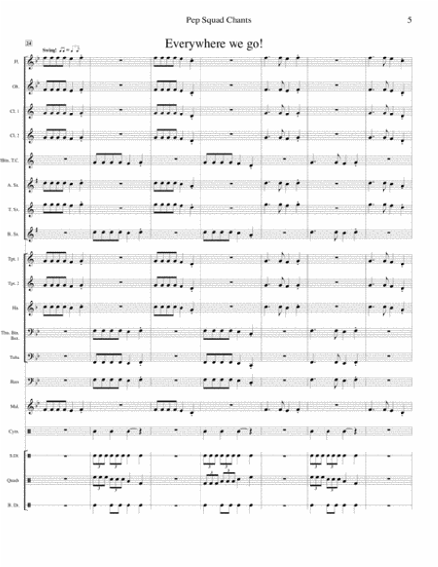 Pep Squad Chants Pep Squad Chants Concert Band scores gallery preview page 6