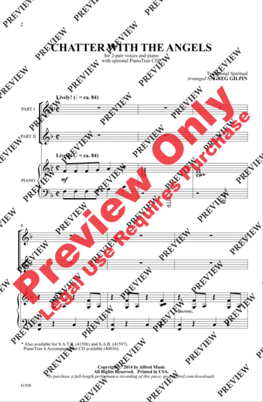 Chatter with the Angels 2-Part scores gallery preview page 2