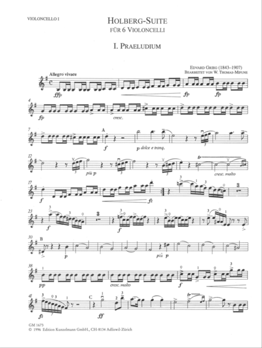 Holberg Suite for 6 celli Cello scores gallery preview page 2