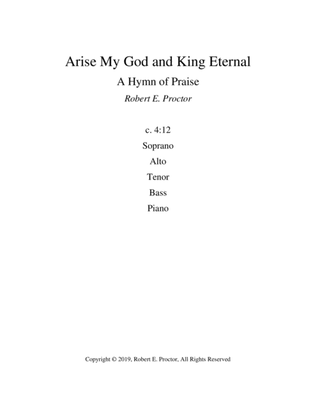 Arise My God and King Eternal for SATB Choir and Piano