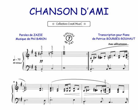 Chanson d'ami (Collection CrocK'MusiC) image number null